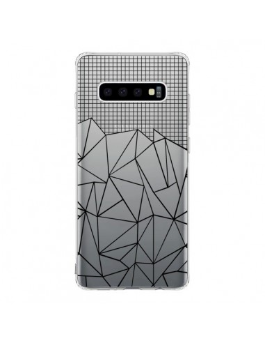 Coque Samsung S10 Lignes Grille Grid Abstract Noir Transparente - Project M