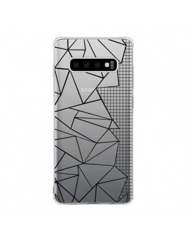 Coque Samsung S10 Lignes Grilles Side Grid Abstract Noir Transparente - Project M