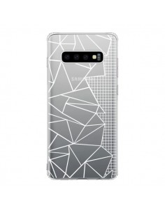 Coque Samsung S10 Lignes Grilles Side Grid Abstract Blanc...