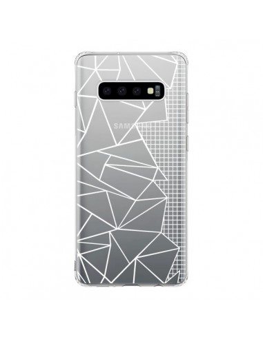 Coque Samsung S10 Lignes Grilles Side Grid Abstract Blanc Transparente - Project M