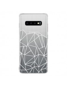 Coque Samsung S10 Lignes Grilles Grid Abstract Blanc...