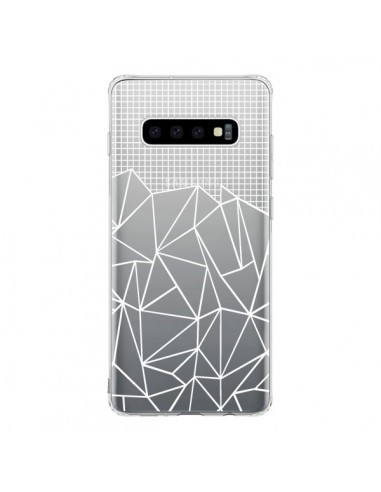Coque Samsung S10 Lignes Grilles Grid Abstract Blanc Transparente - Project M