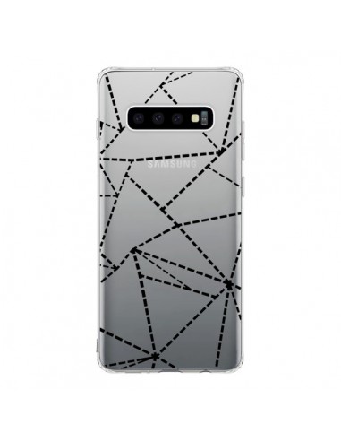 Coque Samsung S10 Lignes Points Abstract Noir Transparente - Project M