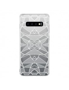 Coque Samsung S10 Lignes Miroir Grilles Triangles Grid...