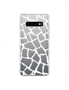 Coque Samsung S10 Girafe Mosaïque Blanc Transparente -...