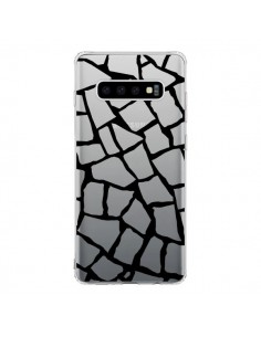 Coque Samsung S10 Girafe Mosaïque Noir Transparente -...