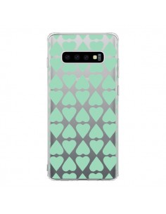 Coque Samsung S10 Coeurs Heart Mint Bleu Vert...