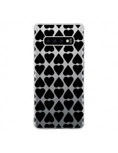 Coque Samsung S10 Coeurs Heart Noir Transparente - Project M