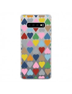 Coque Samsung S10 Coeurs Heart Couleur Transparente -...