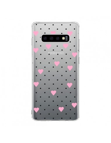 Coque Samsung S10 Point Coeur Rose Pin Point Heart Transparente - Project M