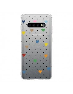 Coque Samsung S10 Point Coeur Coloré Pin Point Heart...