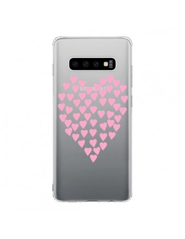 Coque Samsung S10 Coeurs Heart Love Rose Pink Transparente - Project M