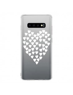 Coque Samsung S10 Coeurs Heart Love Blanc Transparente -...
