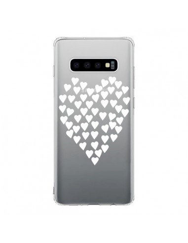 Coque Samsung S10 Coeurs Heart Love Blanc Transparente - Project M