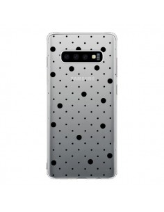 Coque Samsung S10 Point Noir Pin Point Transparente -...