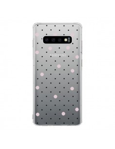 Coque Samsung S10 Point Rose Pin Point Transparente -...