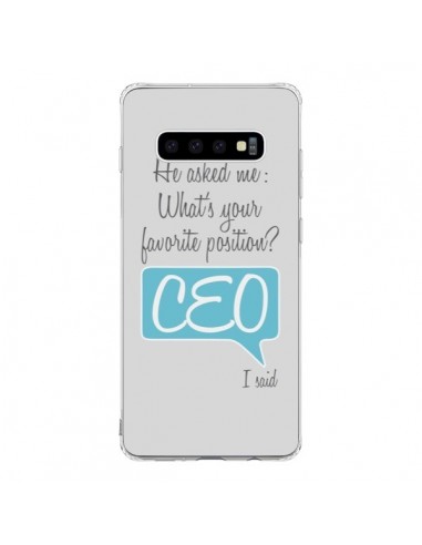 Coque Samsung S10 What's your favorite position CEO I said, bleu - Shop Gasoline