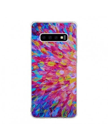 Coque Samsung S10 Fleurs Bleues Roses Splash - Ebi Emporium