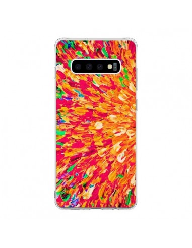 Coque Samsung S10 Fleurs Oranges Neon Splash - Ebi Emporium