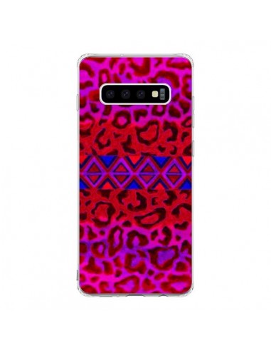 Coque Samsung S10 Tribal Leopard Rouge - Ebi Emporium