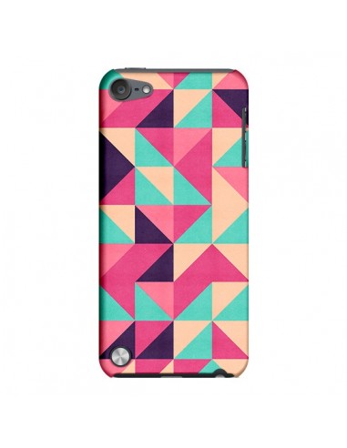 Coque Azteque Triangle Rose Vert pour iPod Touch 5 - Eleaxart