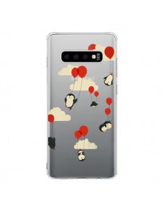 Coque Samsung S10 Pingouin Ciel Ballons Transparente -...