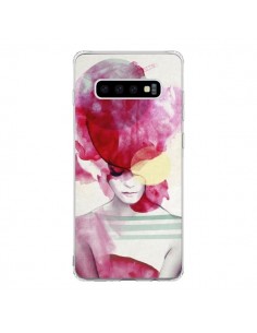 Coque Samsung S10 Bright Pink Portrait Femme - Jenny Liz...