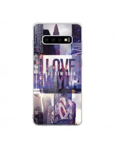 Coque Samsung S10 I love New Yorck City violet - Javier...
