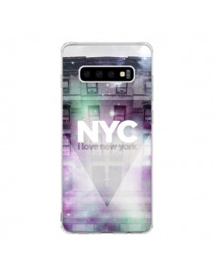 Coque Samsung S10 I Love New York City Violet Vert -...