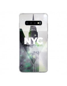 Coque Samsung S10 I Love New York City Gris Violet Vert -...