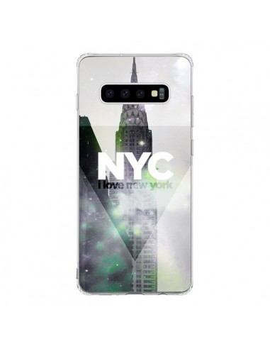 Coque Samsung S10 I Love New York City Gris Violet Vert - Javier Martinez