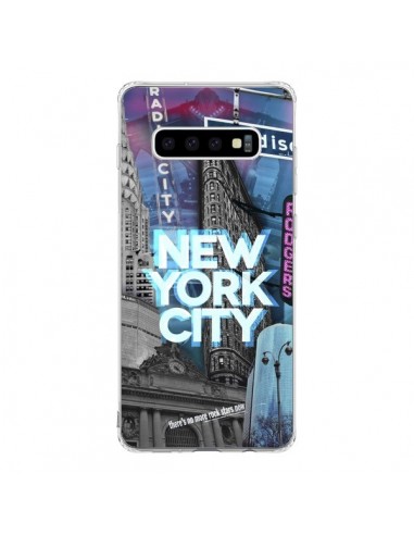 Coque Samsung S10 New York City Buildings Bleu - Javier Martinez