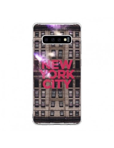 Coque Samsung S10 New York City Buildings Rouge - Javier Martinez