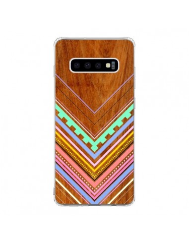 Coque Samsung S10 Azteque Arbutus Pastel Bois Aztec Tribal - Jenny Mhairi