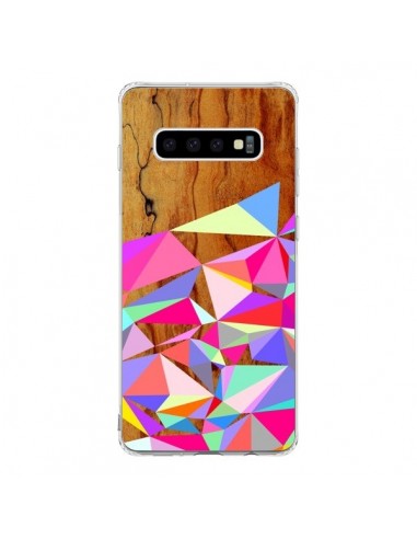 Coque Samsung S10 Wooden Multi Geo Bois Azteque Aztec Tribal - Jenny Mhairi