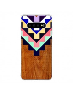 Coque Samsung S10 Wooden Tribal Bois Azteque Aztec Tribal...