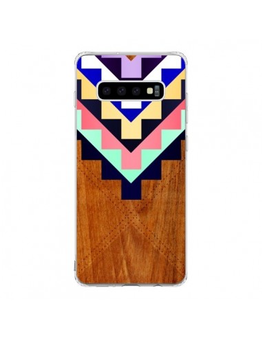 Coque Samsung S10 Wooden Tribal Bois Azteque Aztec Tribal - Jenny Mhairi