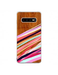 Coque Samsung S10 Wooden Waves Coral Bois Azteque Aztec...