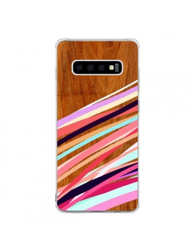 Coque Samsung S10 Wooden Waves Coral Bois Azteque Aztec Tribal - Jenny Mhairi