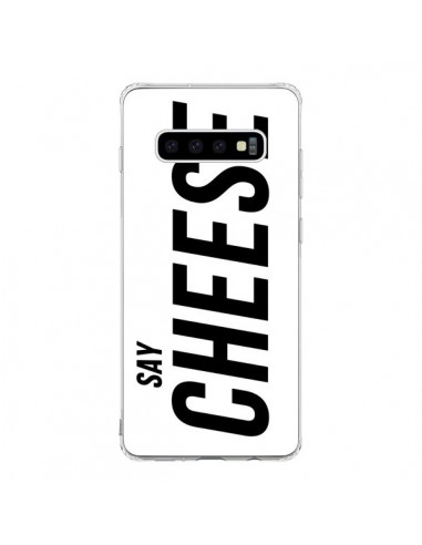 Coque Samsung S10 Say Cheese Smile Blanc - Jonathan Perez