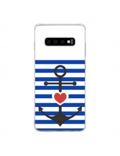Coque Samsung S10 Mariniere Encre Marin Coeur - Jonathan...