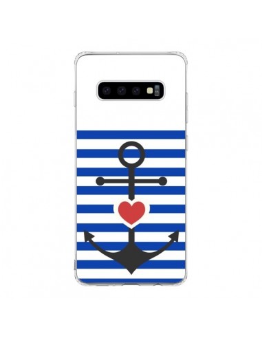 Coque Samsung S10 Mariniere Encre Marin Coeur - Jonathan Perez