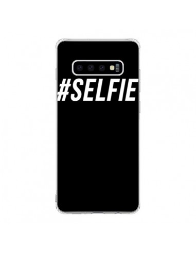 Coque Samsung S10 Hashtag Selfie Blanc Vertical - Jonathan Perez