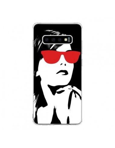 Coque Samsung S10 Fille Lunettes Rouges - Jonathan Perez