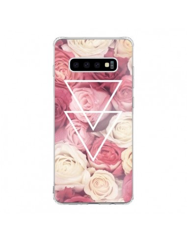 Coque Samsung S10 Roses Triangles Fleurs - Jonathan Perez