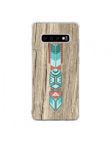 Coque Samsung S10 Totem Tribal Azteque Bois Wood - Jonathan Perez