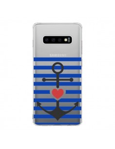 Coque Samsung S10 Mariniere Ancre Marin Coeur...