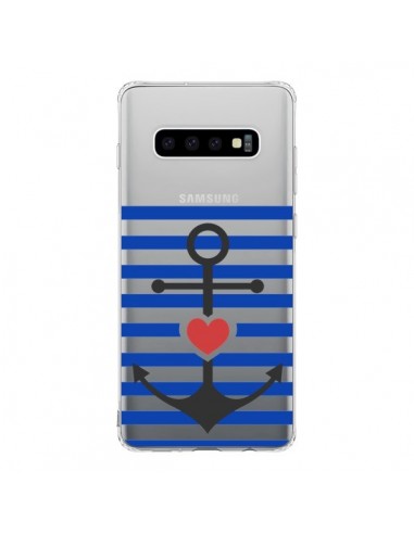 Coque Samsung S10 Mariniere Ancre Marin Coeur Transparente - Jonathan Perez