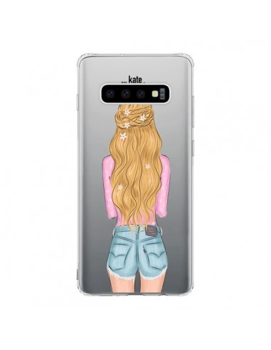 Coque Samsung S10 Blonde Don't Care Transparente - kateillustrate