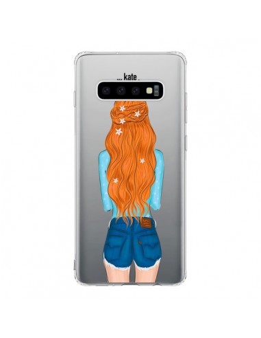 Coque Samsung S10 Red Hair Don't Care Rousse Transparente - kateillustrate
